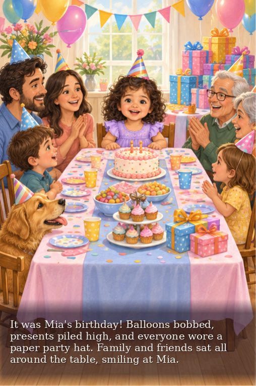 Page 1 of Mia’s storybook