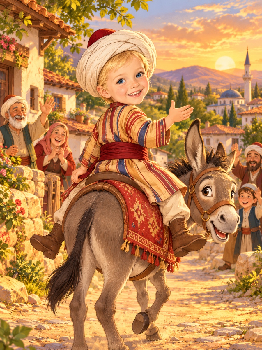 Eşeğe ters binmiş, gülümseyen bir yolculuk
