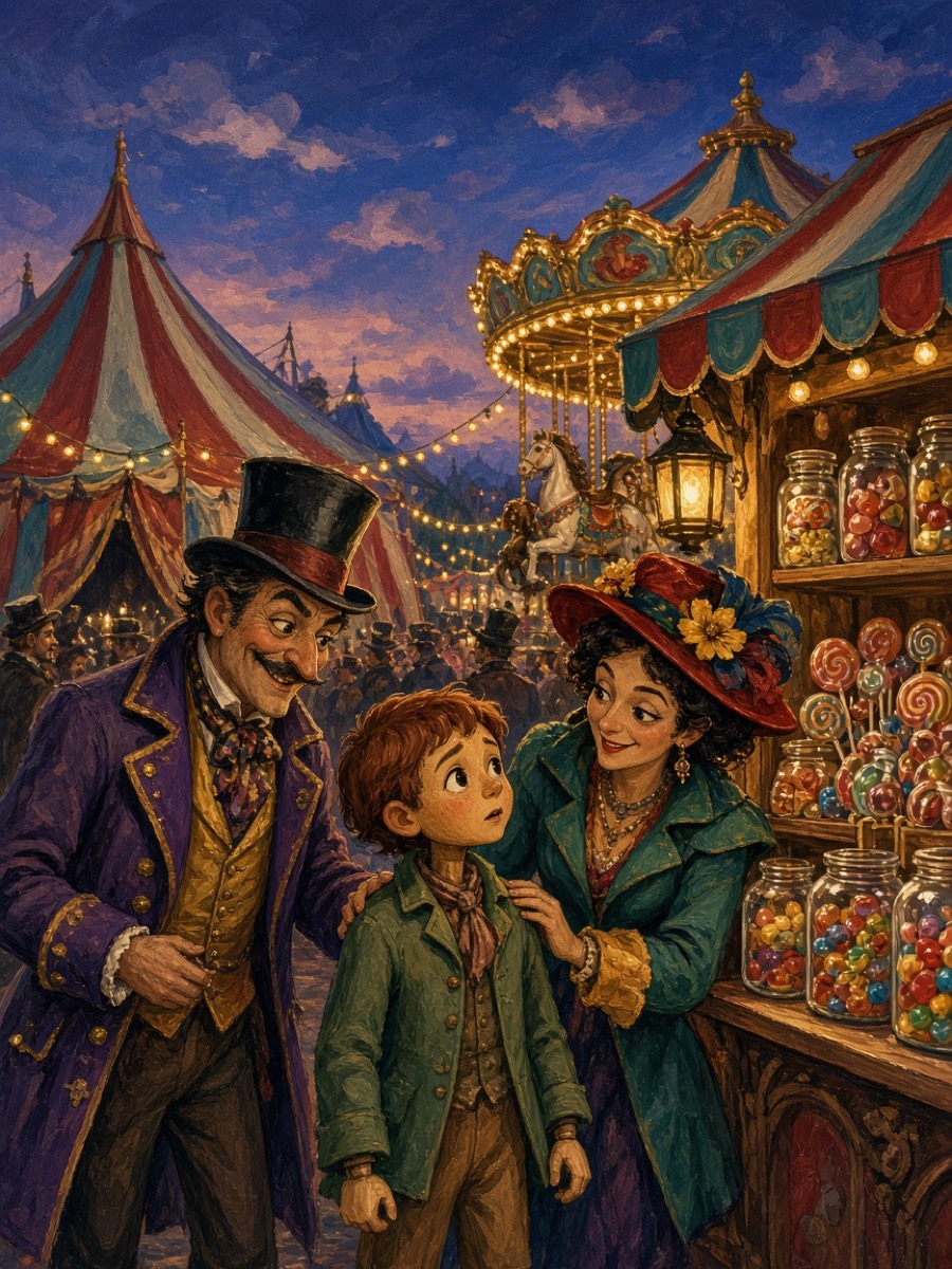 A tempting offer under fairground lights
