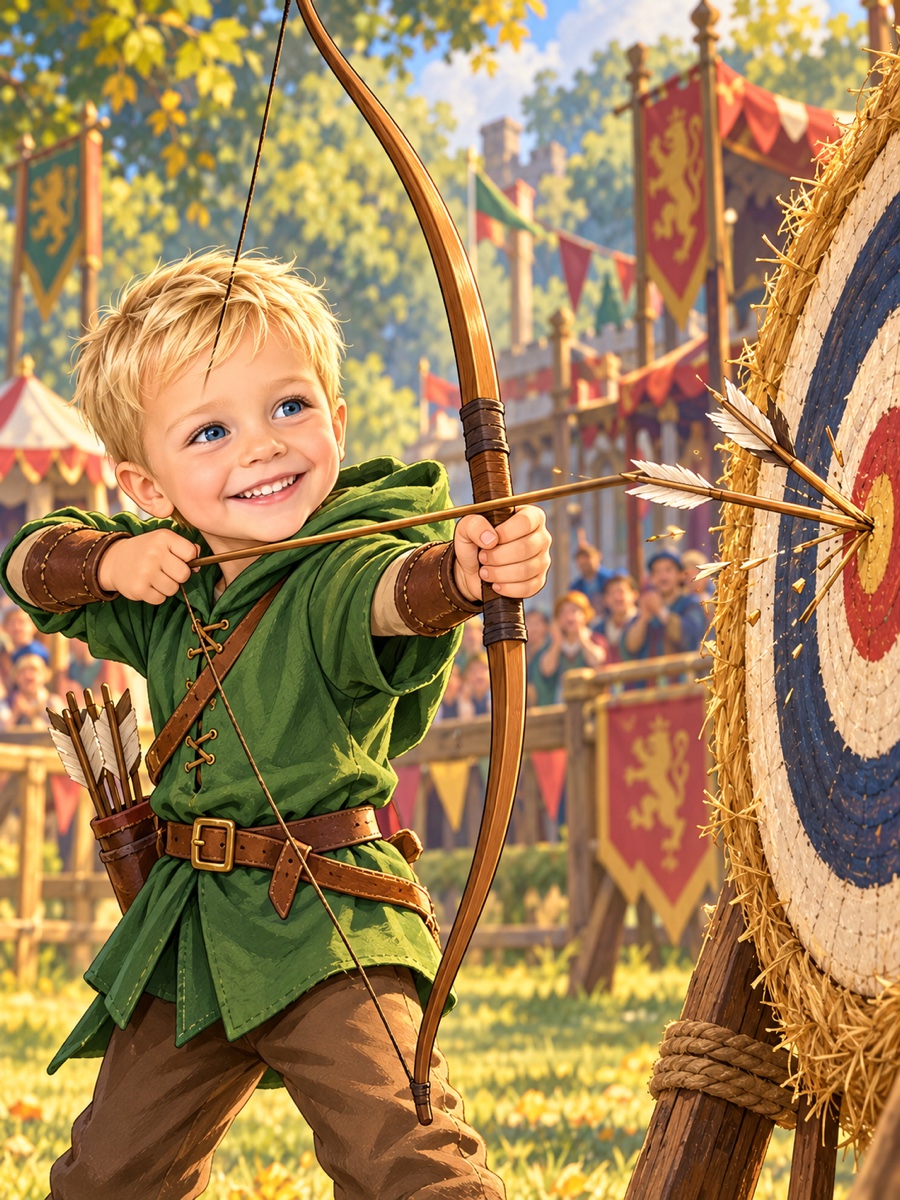 An arrow splitting another arrow at the county archery contest