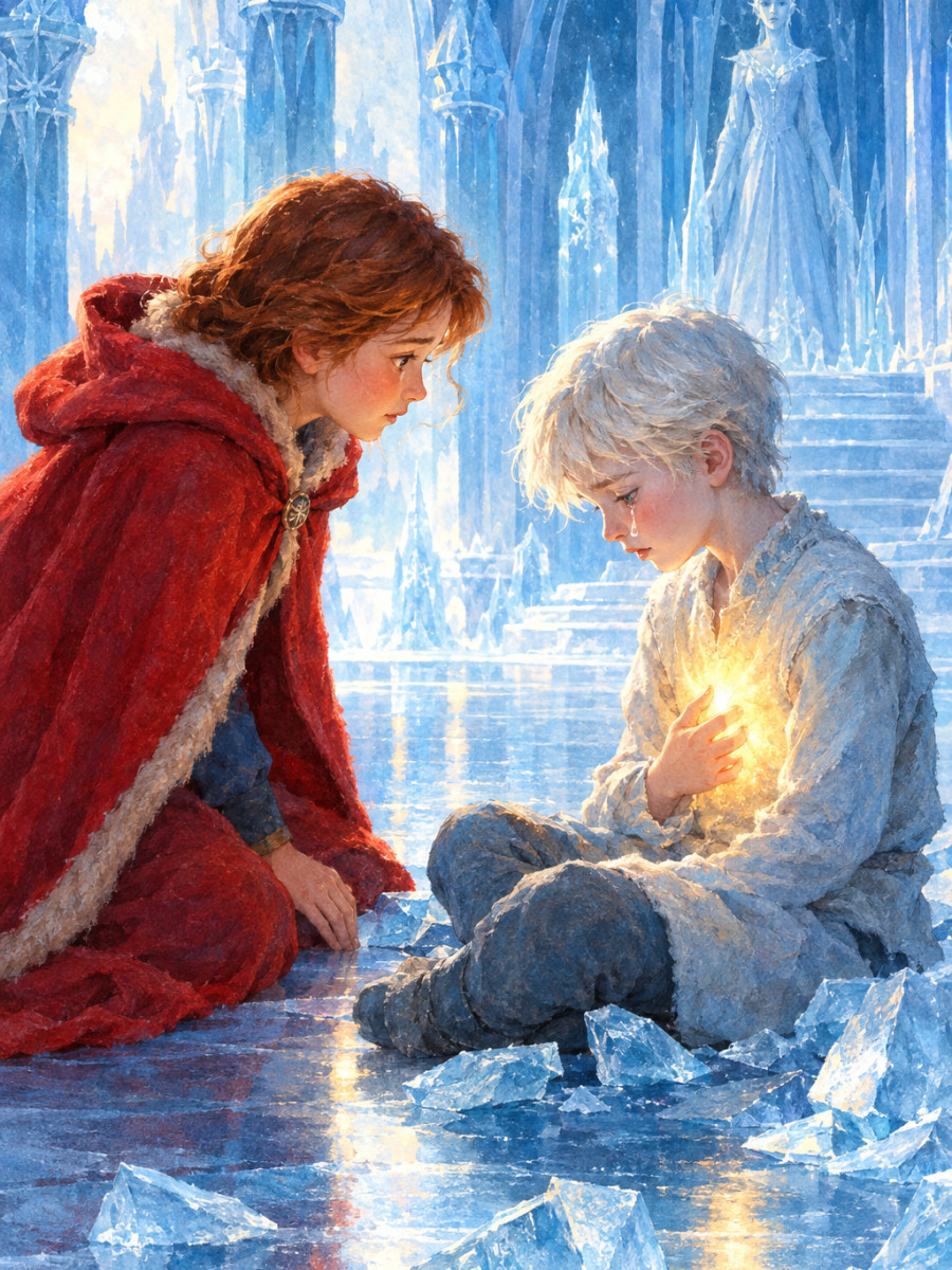 A warm tear melting a frozen heart in the ice palace