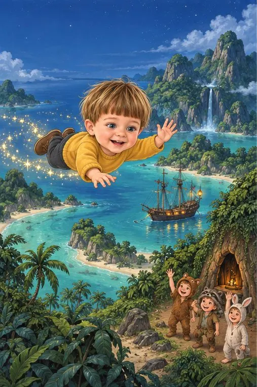 Personlig Peter Pan: flyver over Ønskeøen