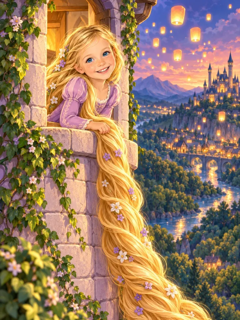 Rapunzel — A tower, a lantern-lit sky and hair as long as the story