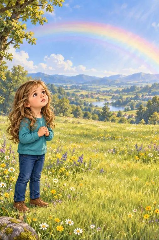 Page 1 of the public personalised unicorn rainbow sample book